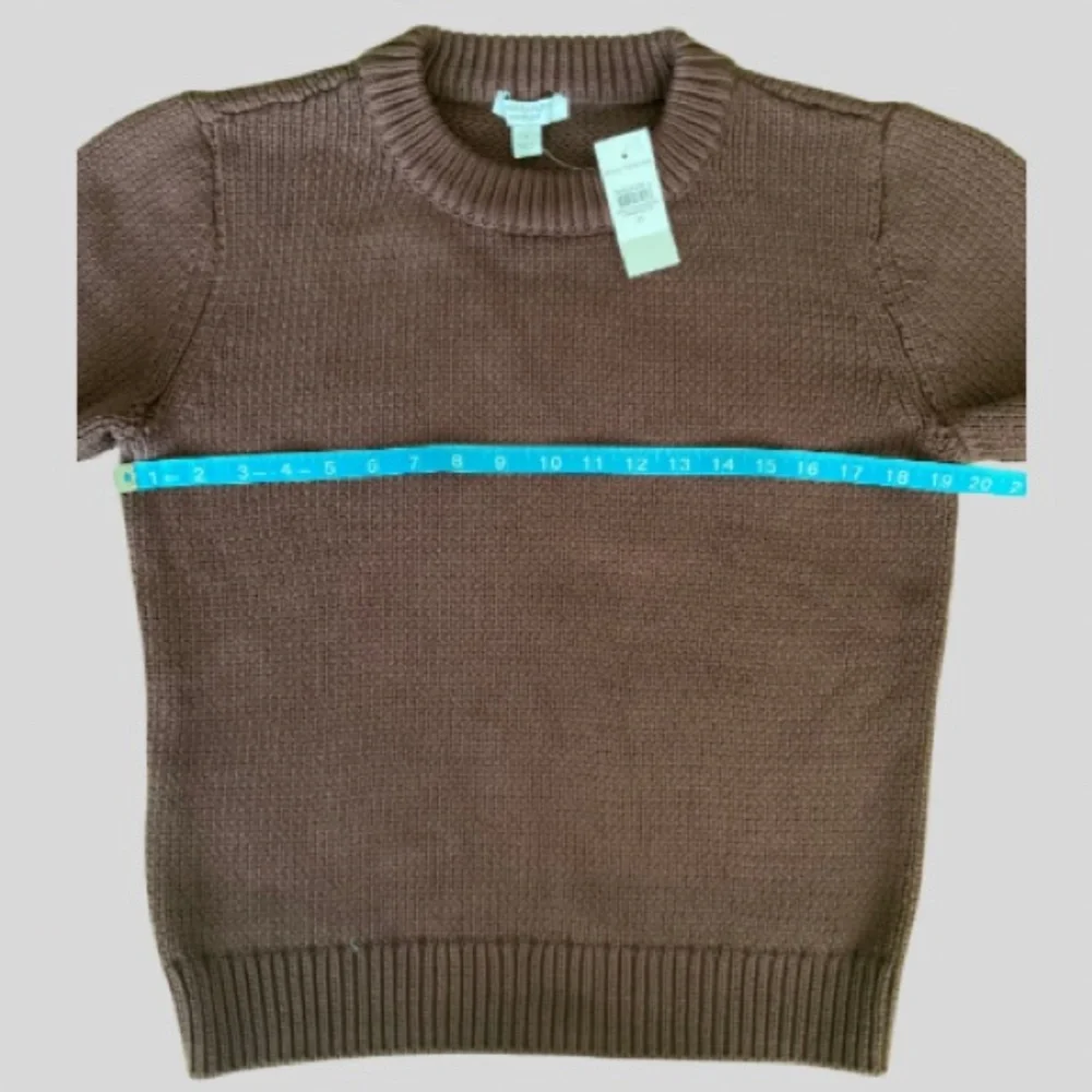 Ann Taylor Weekend Collection Chunky Wedge Sweater Tee Brown Size M NWT - Picture 6 of 10